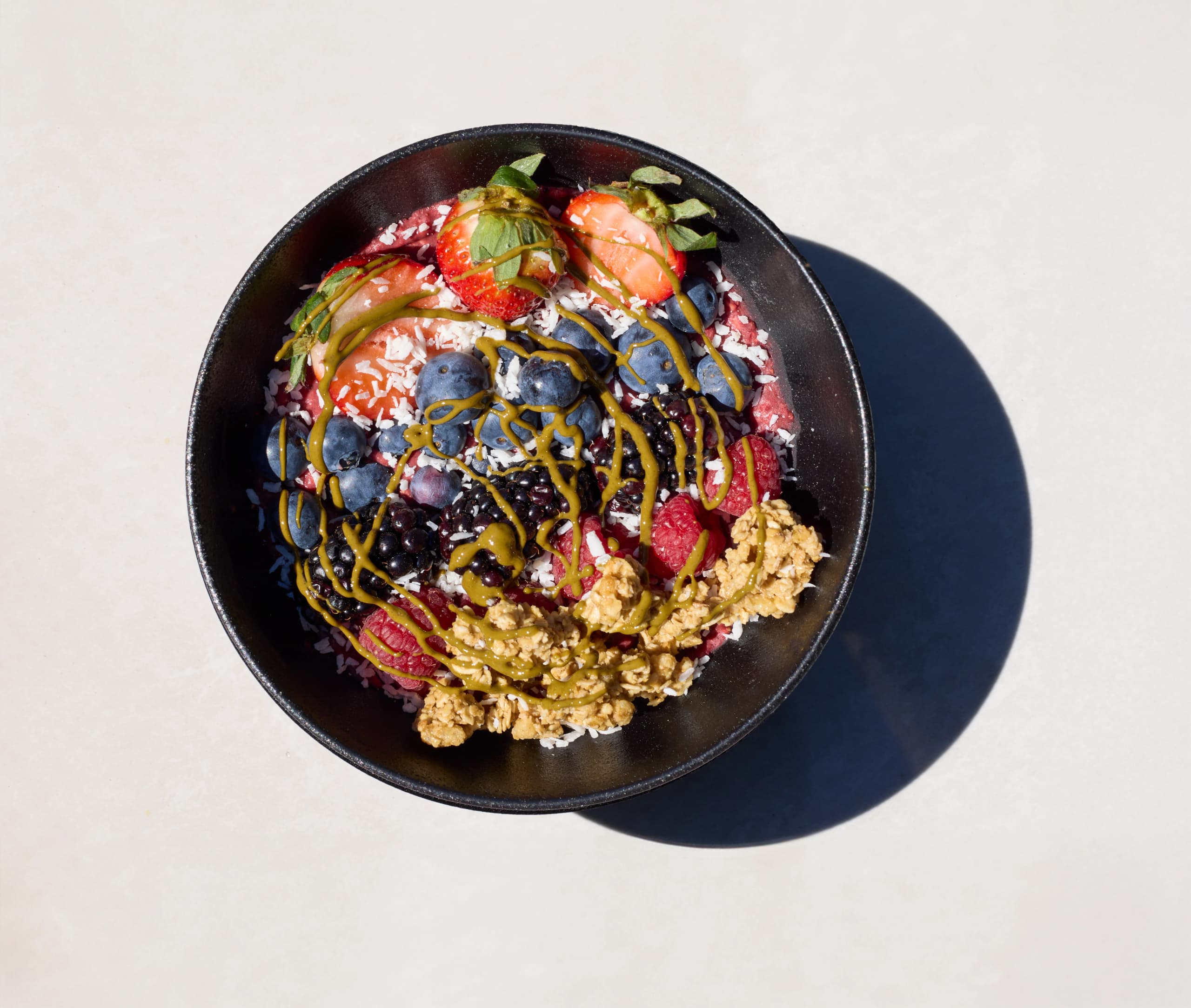 1407 granola bowl - overhead breakfast editorial