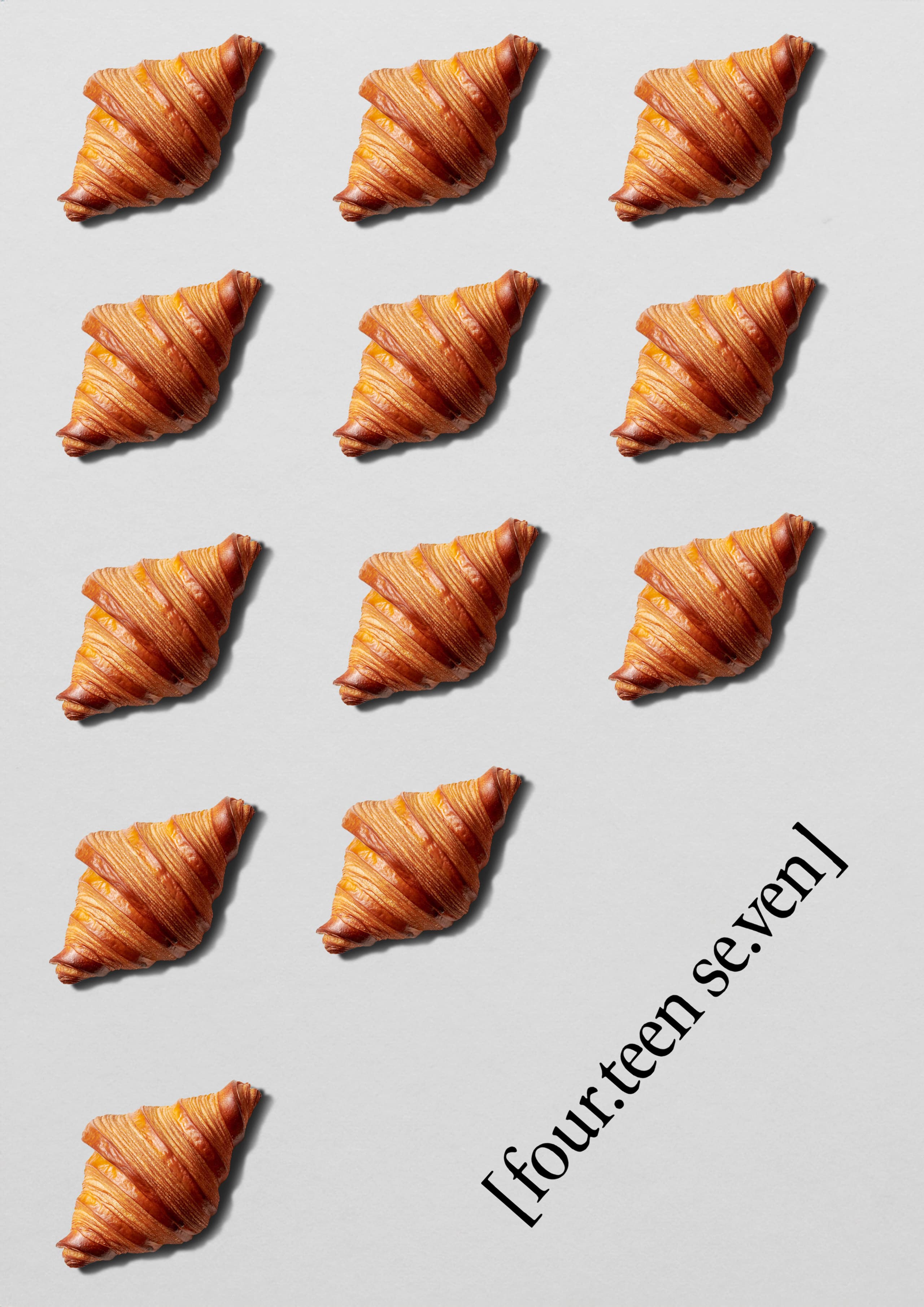 1407 croissant grid with [four.teen se.ven] brand lockup - graphic design poster